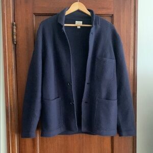 J. Crew Men’s Merino Wool Navy Sweater Cardigan / Blazer